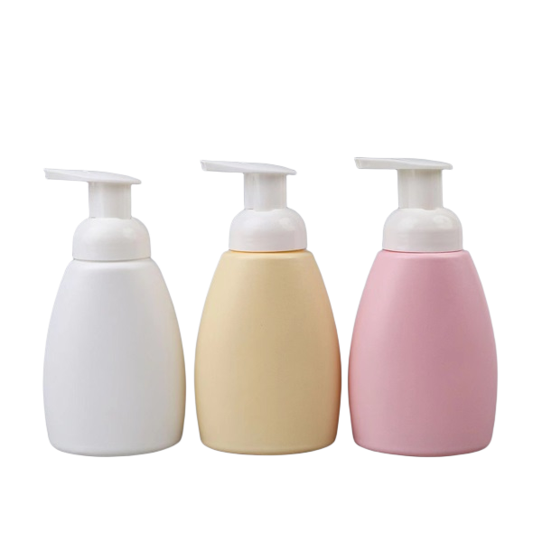 300ml PE Foam Soap Pump Dispensers Bottle Set Empty Oval Foam Pump Bottle