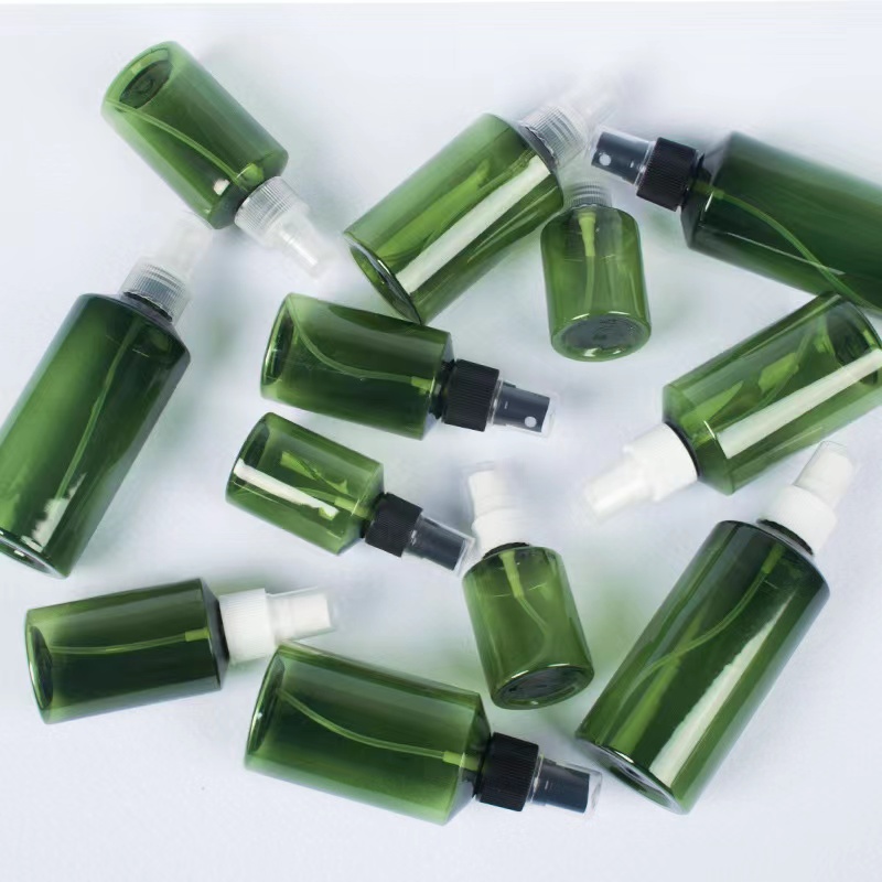 200ml Blackish Green PET Plastic Sloping Shoulder Spray Bottles Lotion Bottles