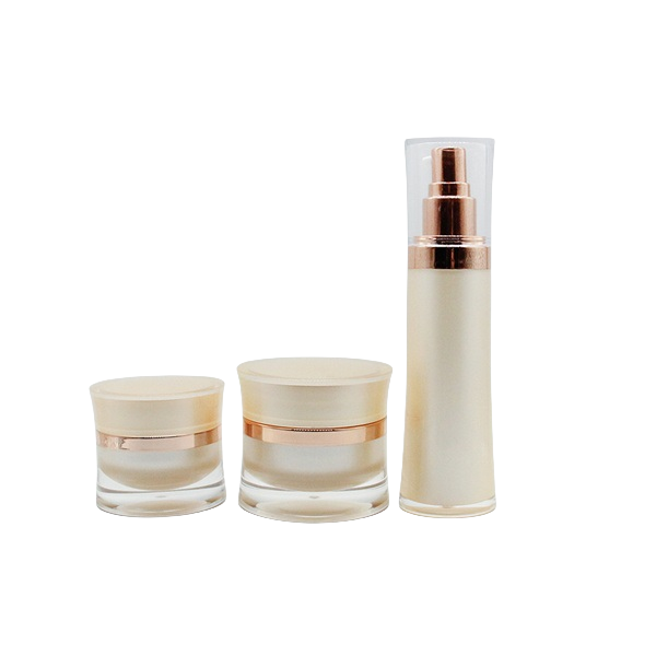 Luxury Slim Acrylic Emulsion Essential Lotion Bottle and Skin Care Jar Set