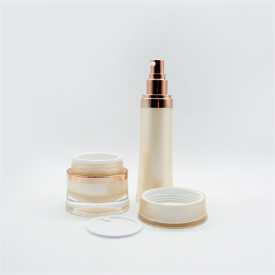 Luxury Slim Acrylic Emulsion Essential Lotion Bottle and Skin Care Jar Set