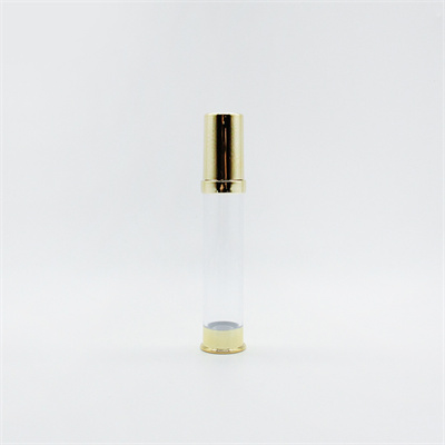 Travel Cosmetic Package 15ml 20ml 30ml Gold Airless Bottle with gold pump cap for lotion 