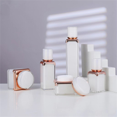 Acrylic Vacuum Lotion Bottle Cosmetic Packaging Square Shape 