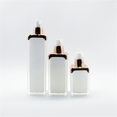 High Quality Vacuum Lotion Bottle Cosmetic Packaging with Cap and Pump 15ml 30ml 50ml Square Shape