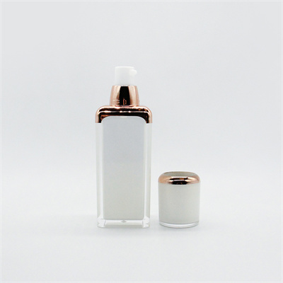 High Quality Vacuum Lotion Bottle Cosmetic Packaging with Cap and Pump 15ml 30ml 50ml Square Shape