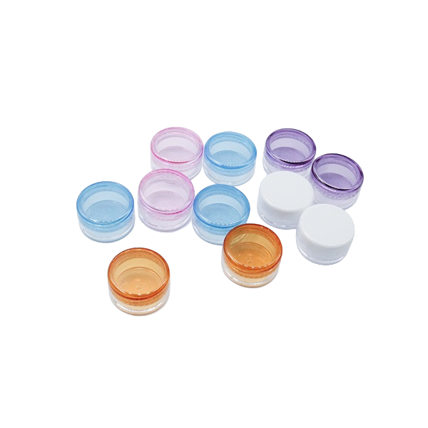 3g/5g Mini Round Empty PS Plastic Jar,Mixed Colors Cosmetic Cream Empty Eye Box Jar with Screw Cap 