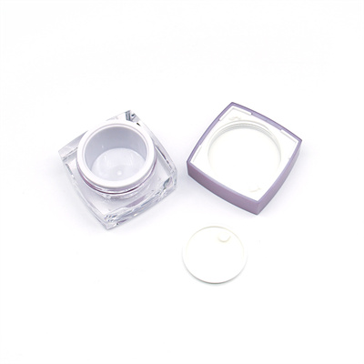 Wholesale Square Acrylic Cosmetic Container Transparent Cream Jar 