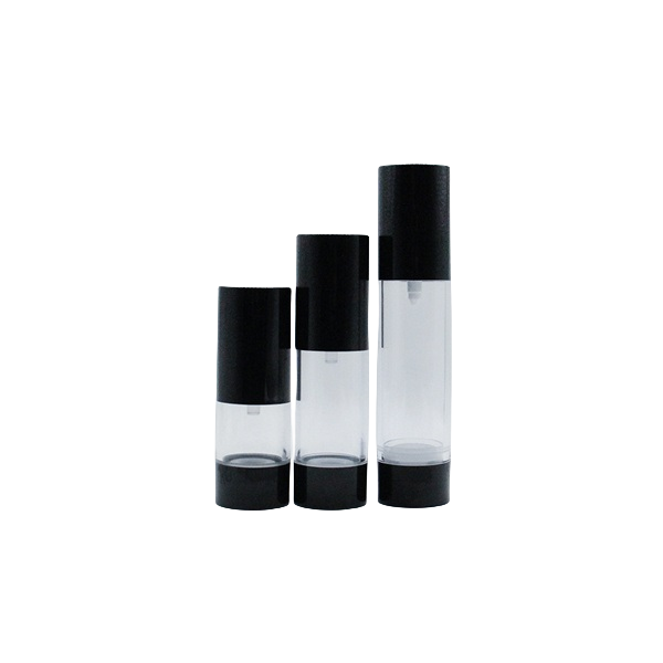 Empty 15/30/ 50ml Black Clear Airless Lotion Pump Bottles Refillable Cosmetic Containers 