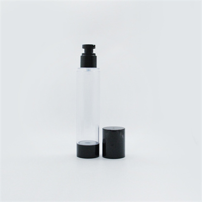 Empty 15/30/ 50ml Black Clear Airless Lotion Pump Bottles Refillable Cosmetic Containers 