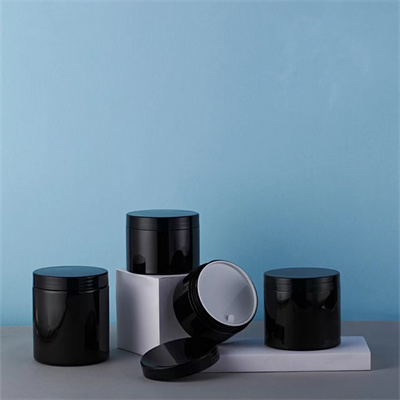 Black Plastic Cosmetic Jars 