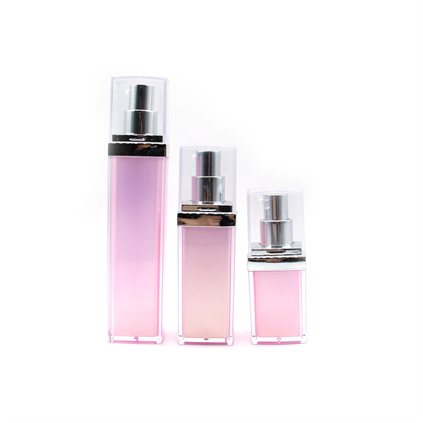 50ml Square Pink Luxury Lotion Pump Bottle Plastic Serum Bottle 