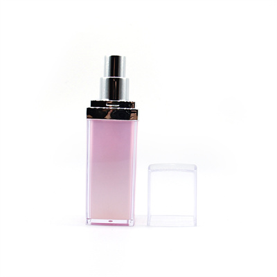 50ml Square Pink Luxury Lotion Pump Bottle Plastic Serum Bottle 