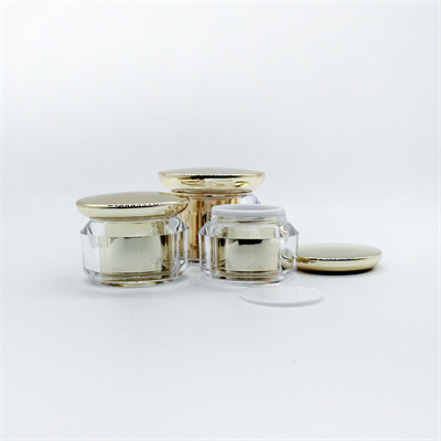 Luxury Cosmetic Containers 30g Gold Double Wall Acrylic Cream Jar