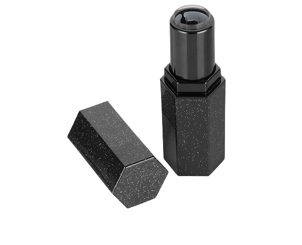 Empty Lipstick Tubes Wholesale Plastic Black Hexagon Tube of Lipstick 