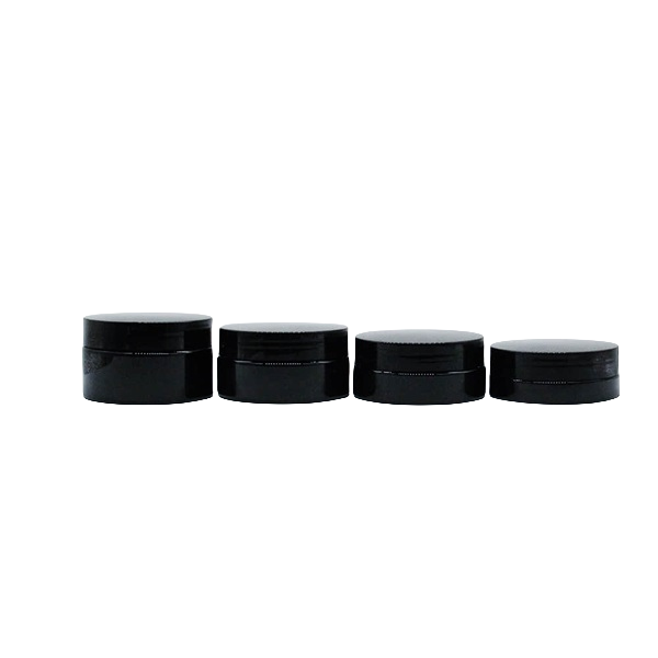 Plastic Cosmetic Jars Screw Top Variety Sizes Black cosmetic jars with Lids