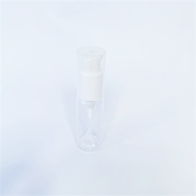 20ml PET Plastic Clear Cylindrical Bottles with White Serum Pump 