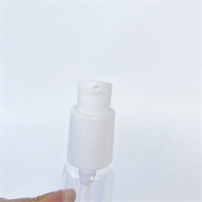 20ml PET Plastic Clear Cylindrical Bottles with White Serum Pump 