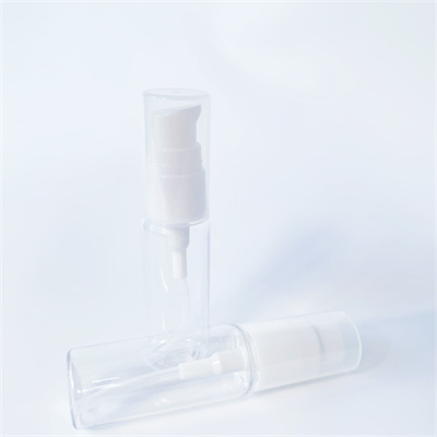 20ml PET Plastic Clear Cylindrical Bottles with White Serum Pump 