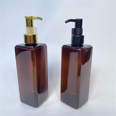 Custom Plastic 300ml Shampoo Bottles Square Body Lotion and Conditioner Bottle with pump