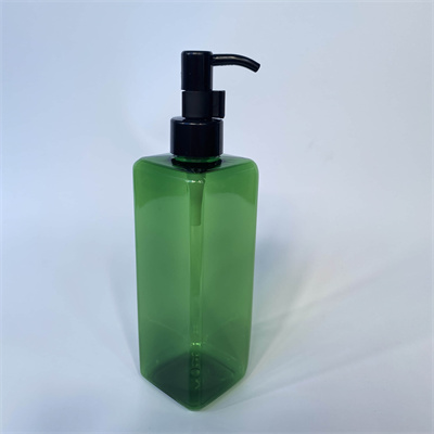 300ml Green Bottle Shampoo Square Plastic Dispenser Liquid Soap Packaging