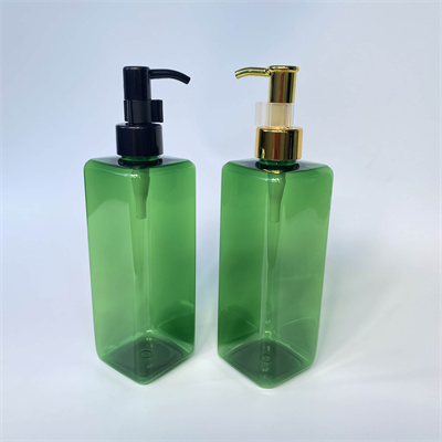 300ml Green Bottle Shampoo Square Plastic Dispenser Liquid Soap Packaging