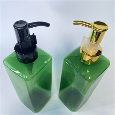 300ml Green Bottle Shampoo Square Plastic Dispenser Liquid Soap Packaging