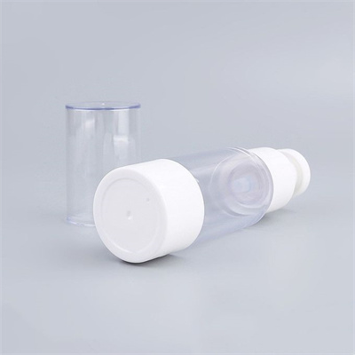 Cosmetic airless bottle 15ml 30ml 50ml clear serum plastic pump bottle