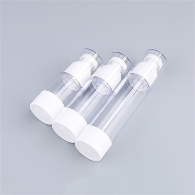 Cosmetic airless bottle 15ml 30ml 50ml clear serum plastic pump bottle